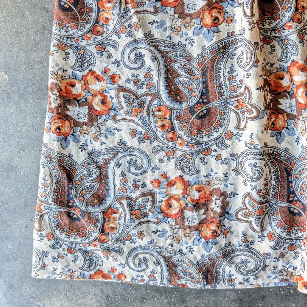 Vintage 60s Kay Windsor Brown Paisley Midi Dress Jacket Matching Set union made - Picture 5 of 16
